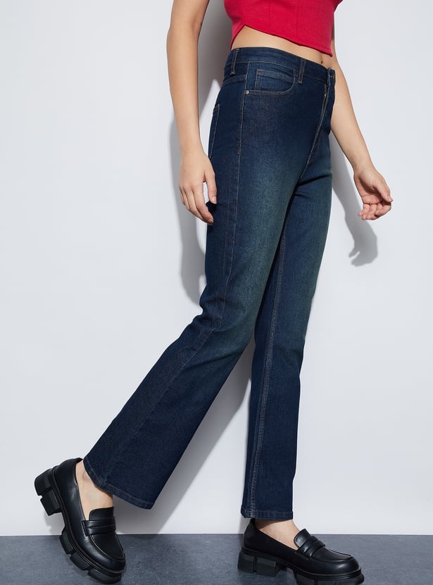 GINGER Washed Bootcut Jeans
