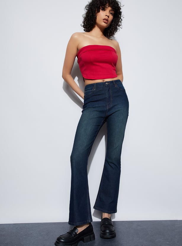 GINGER Washed Bootcut Jeans
