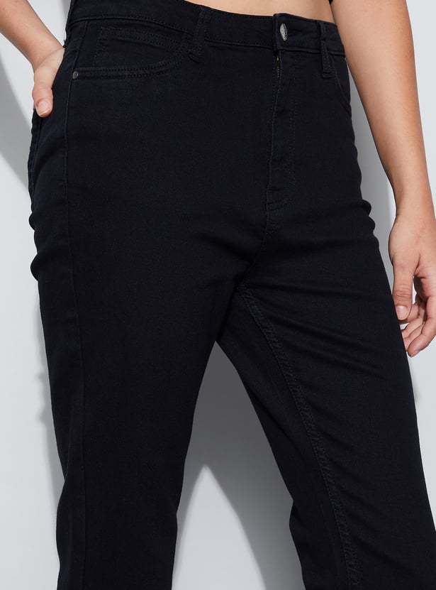 GINGER Solid Clean Look Medium Rise Jeans