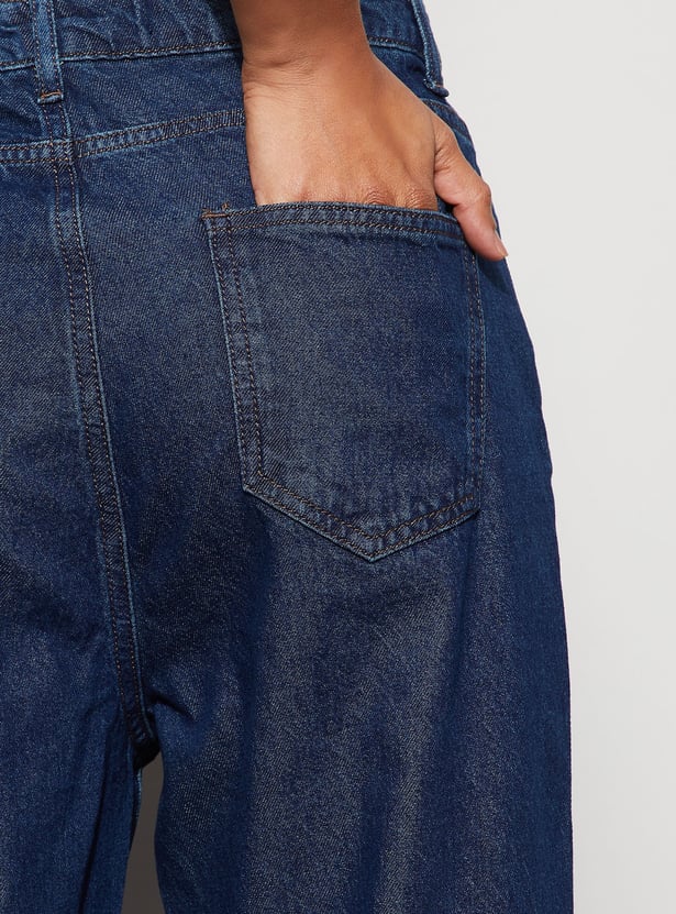 GINGER Washed Wide Leg Jeans