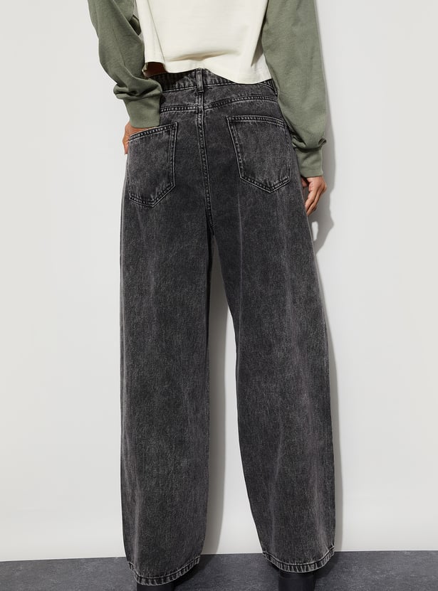 GINGER Washed Mid-Rise Jeans