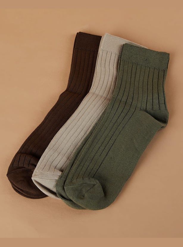 CODE Ribbed Crew Length Socks - Pack of 3