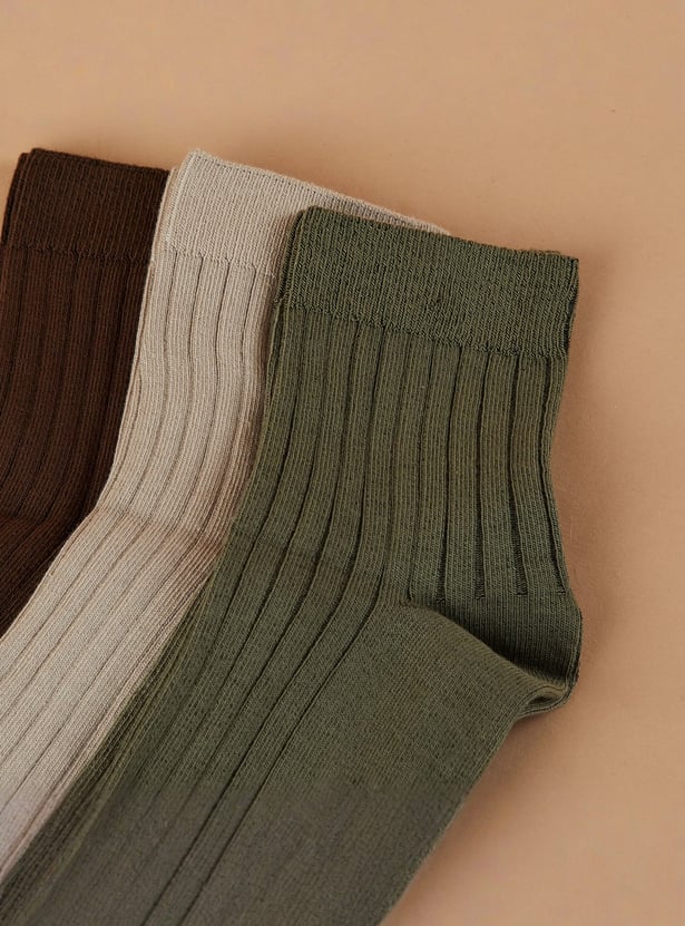 CODE Ribbed Crew Length Socks - Pack of 3