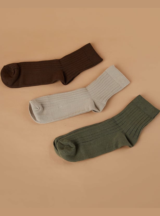 CODE Ribbed Crew Length Socks - Pack of 3