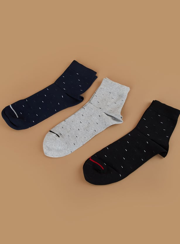 CODE Patterned Ankle-Length Socks - Pack of 3