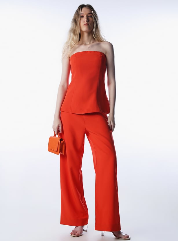 ONLY Solid Wide Leg Trousers
