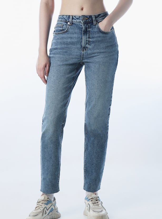 ONLY Medium Wash Straight Fit Jeans