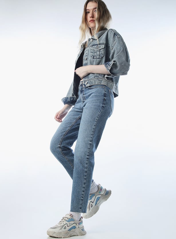 ONLY Medium Wash Straight Fit Jeans