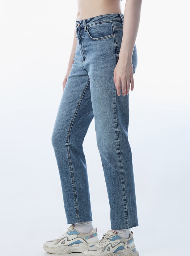 ONLY Medium Wash Straight Fit Jeans
