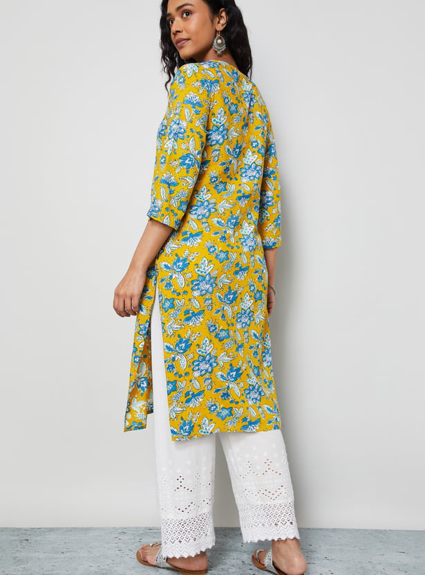 MELANGE Floral Print Straight Kurta
