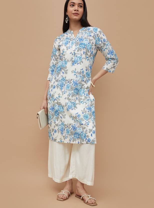 MELANGE Floral Print Straight Kurta