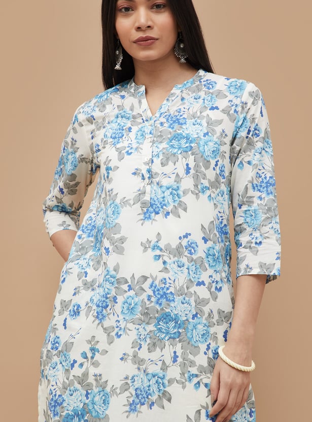 MELANGE Floral Print Straight Kurta