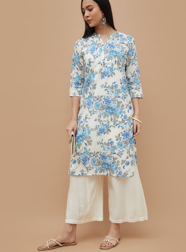MELANGE Floral Print Straight Kurta