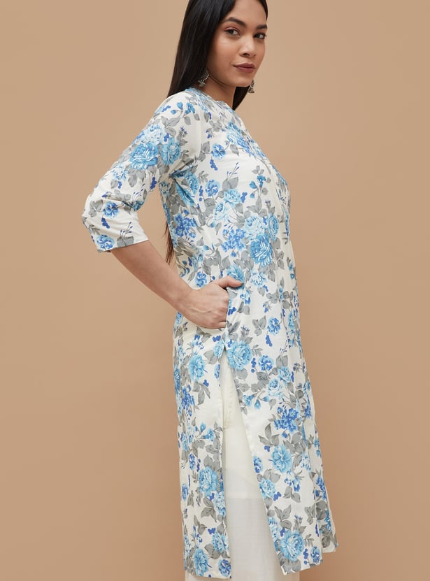 MELANGE Floral Print Straight Kurta