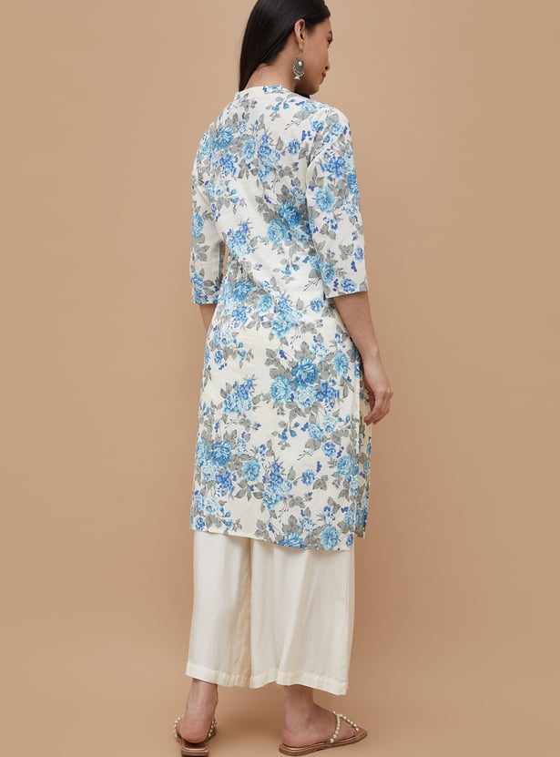 MELANGE Floral Print Straight Kurta