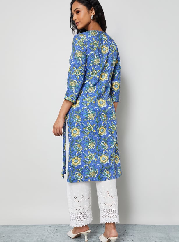 MELANGE Floral Print Straight Kurta