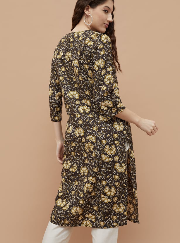 MELANGE Floral Print Straight Kurta