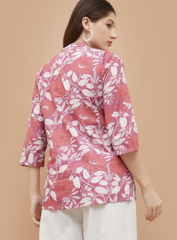 MELANGE Floral Printed Straight Kurti