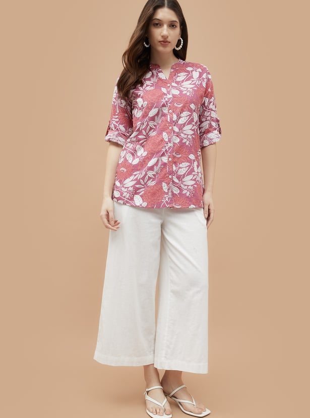 MELANGE Floral Printed Straight Kurti