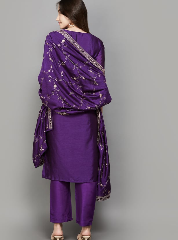 LIBAS Embroidered Straight Kurta Set