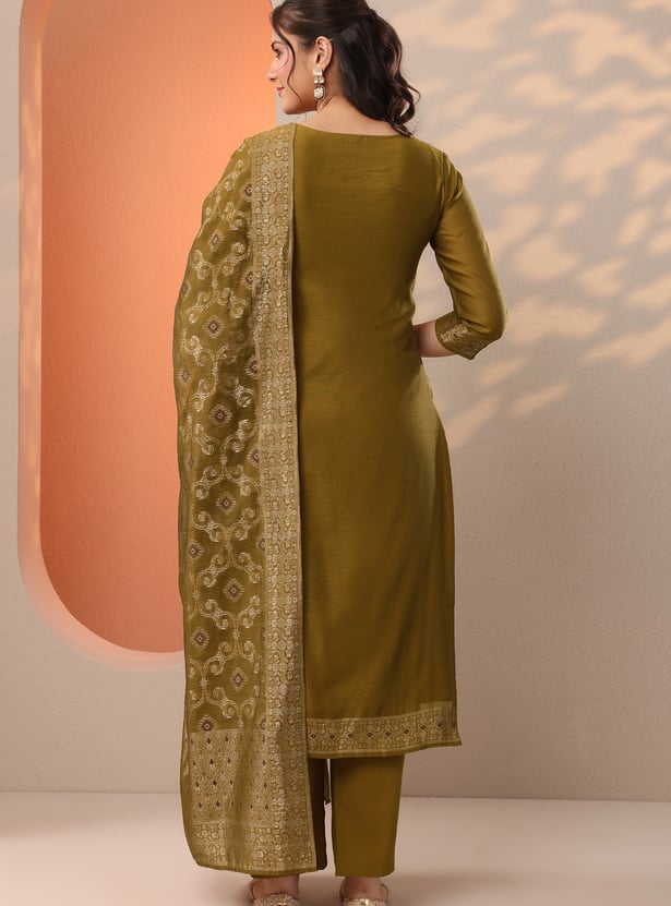 LIBAS Woven Design Straight Kurta Set