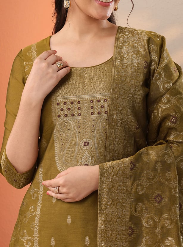 LIBAS Woven Design Straight Kurta Set