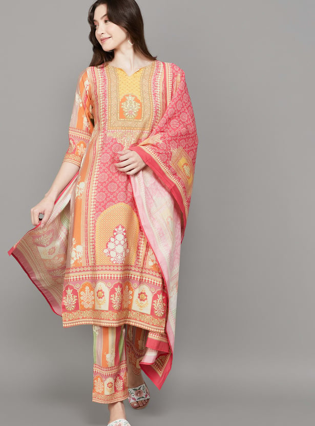 LIBAS Printed Straight Kurta Set