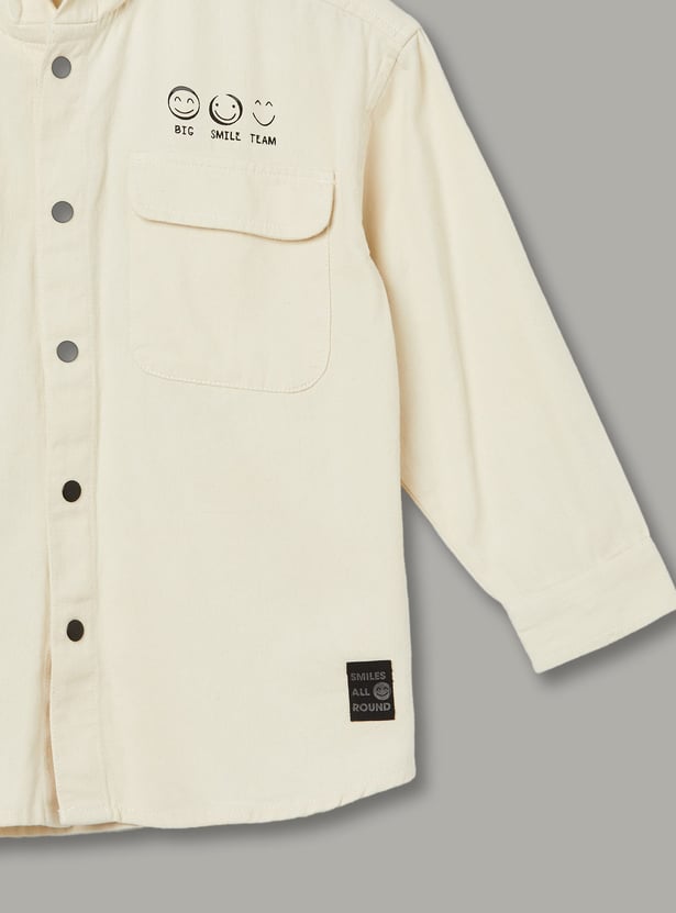 FAME FOREVER Boys Printed Hooded Shirt