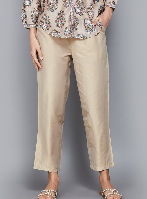 W Solid Straight Pants