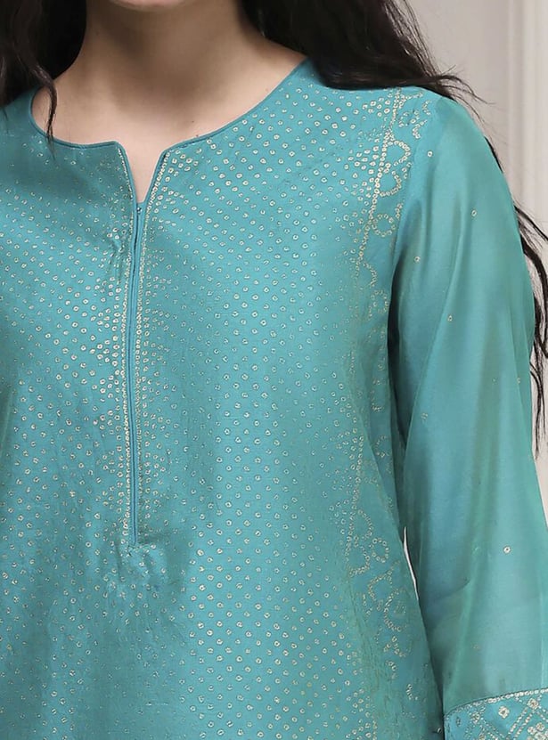 BIBA Foil Print A-line Kurta Set