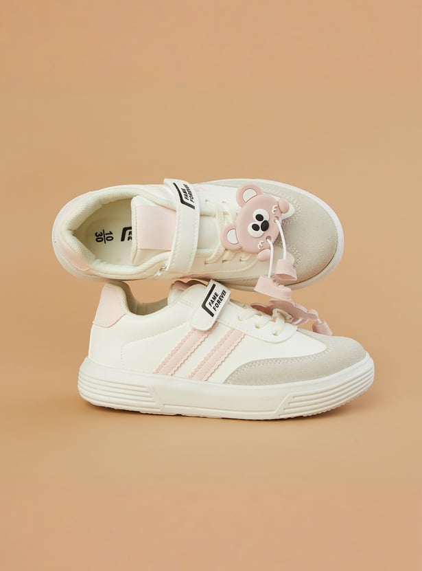 FAME FOREVER Girls Velcro Shoes with Charm Accents