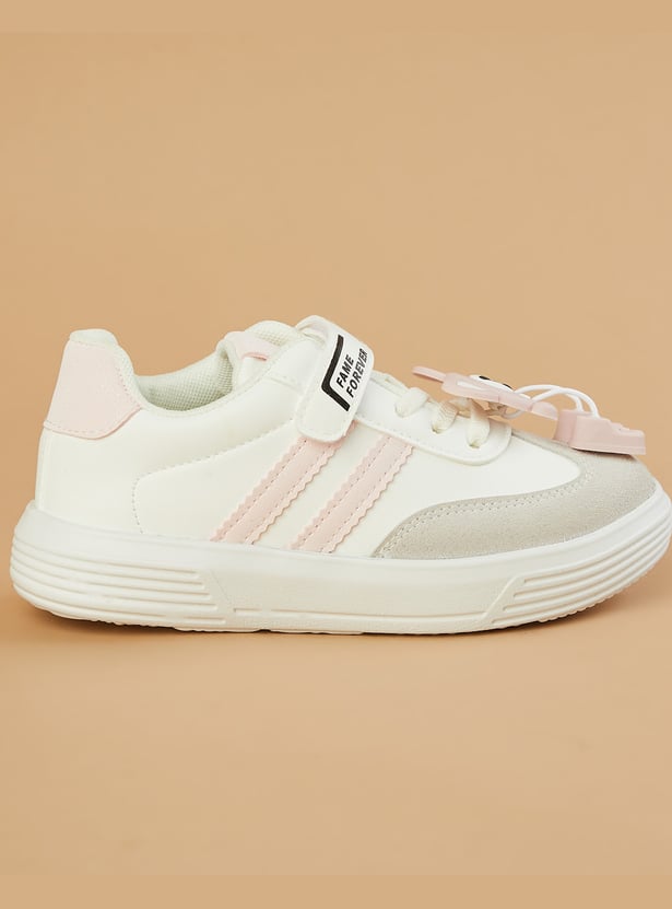 FAME FOREVER Girls Velcro Shoes with Charm Accents