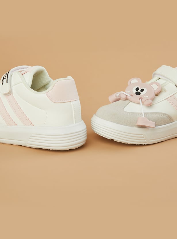 FAME FOREVER Girls Velcro Shoes with Charm Accents
