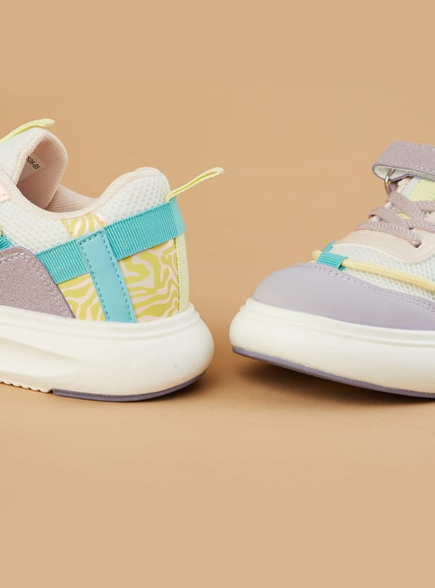 FAME FOREVER Girls Velcro Shoes with Contrast Overlays