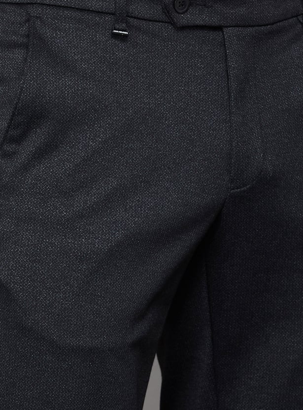 VAN HEUSEN Textured Super Slim Formal Trousers