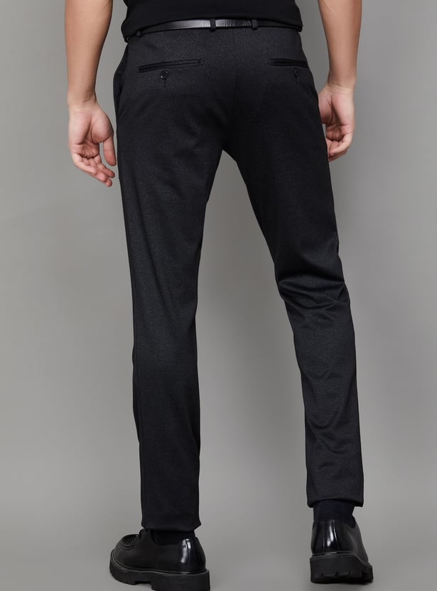 VAN HEUSEN Textured Super Slim Formal Trousers