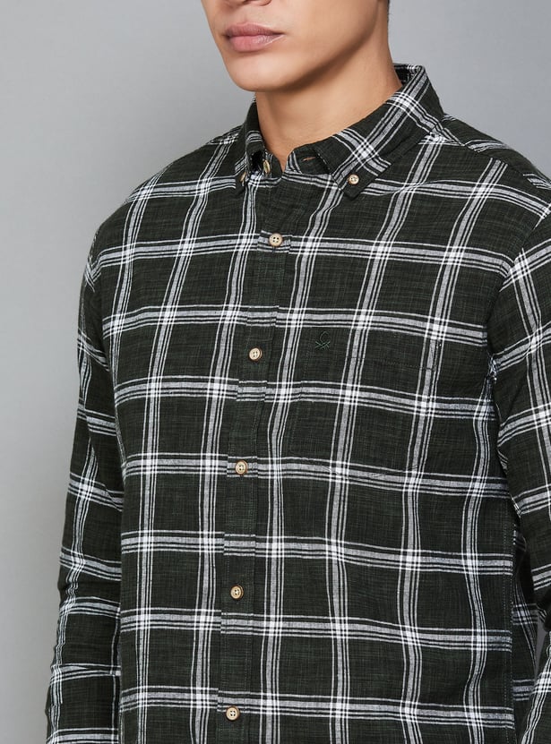 UNITED COLORS OF BENETTON Checked Regular Fit Shirt