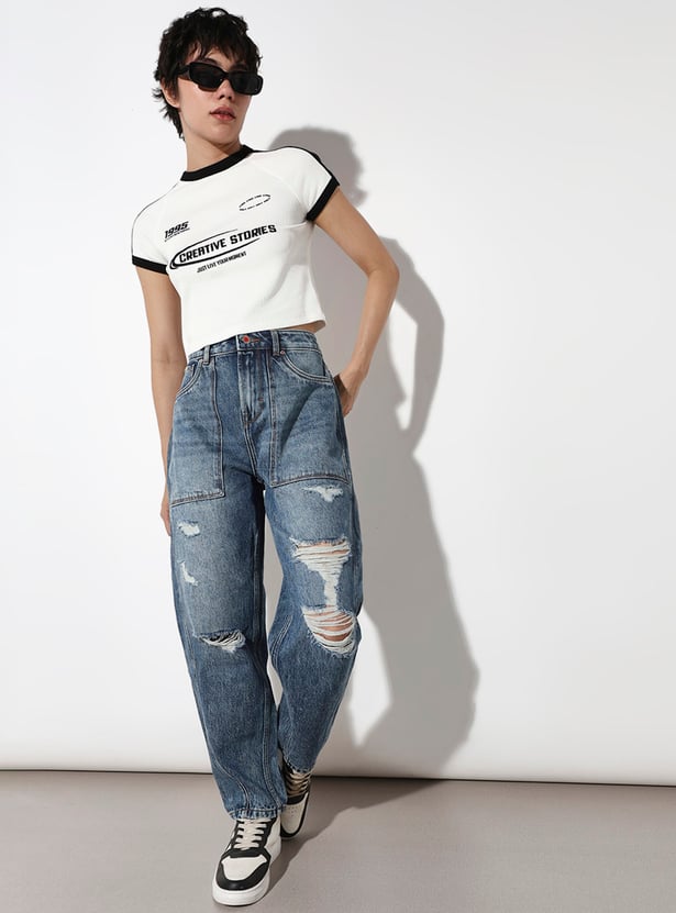 ONLY Distressed Relaxed Fit Jeans