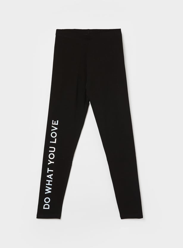 FAME FOREVER Girls Typographic Print Leggings