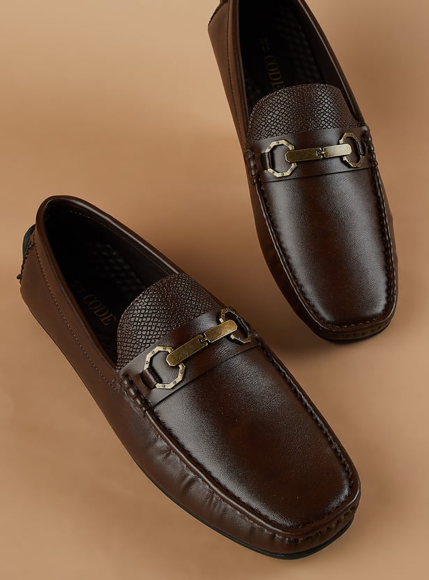 CODE Textured Horsebit Loafers