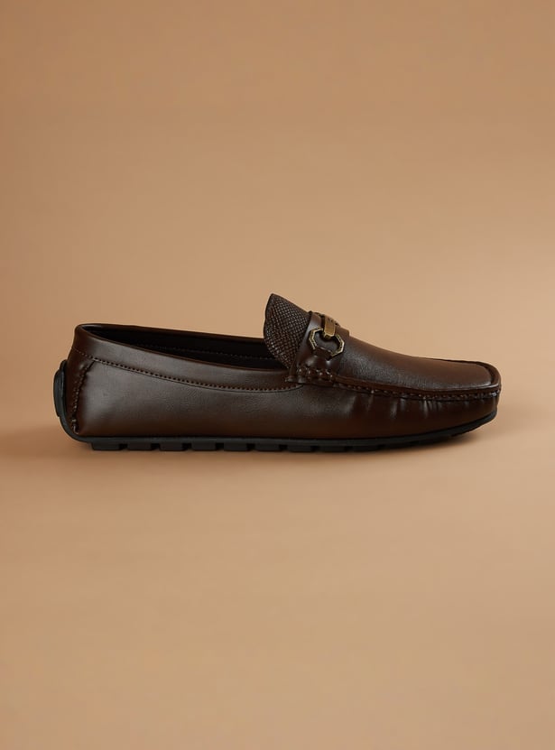 CODE Textured Horsebit Loafers