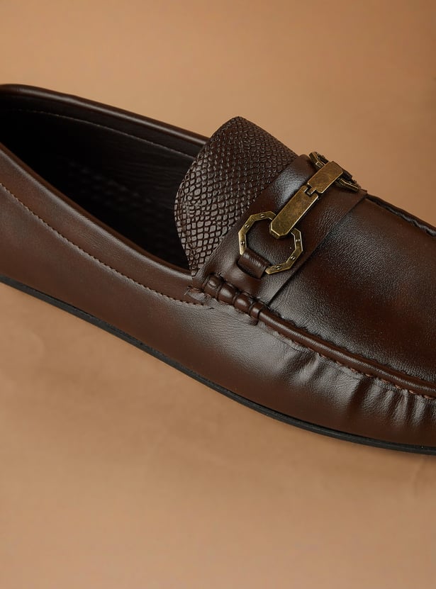CODE Textured Horsebit Loafers
