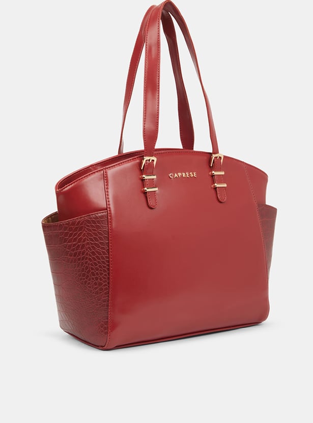 CAPRESE Croc-Textured Shoulder Bag