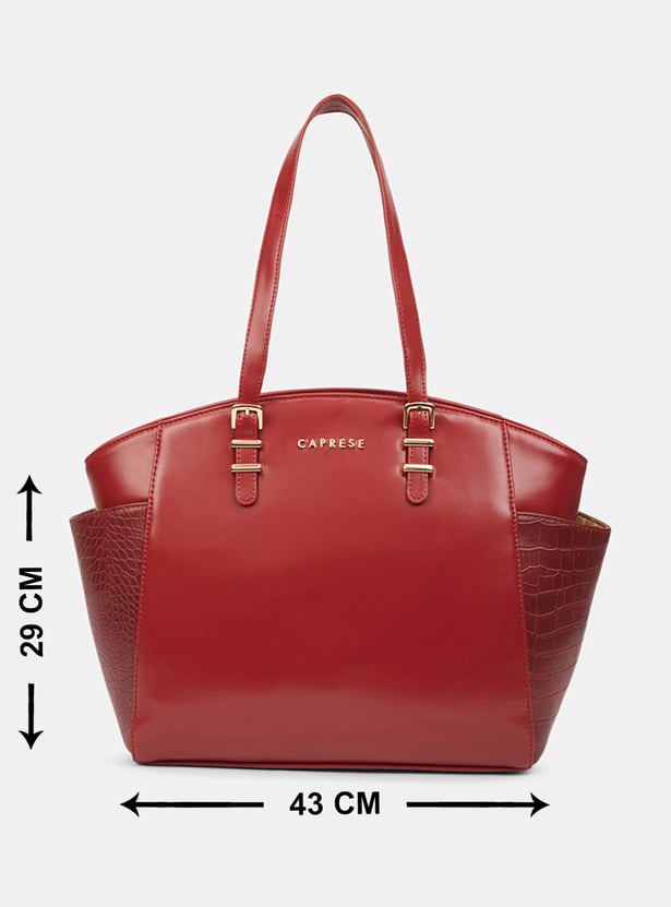 CAPRESE Croc-Textured Shoulder Bag