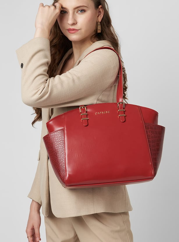 CAPRESE Croc-Textured Shoulder Bag