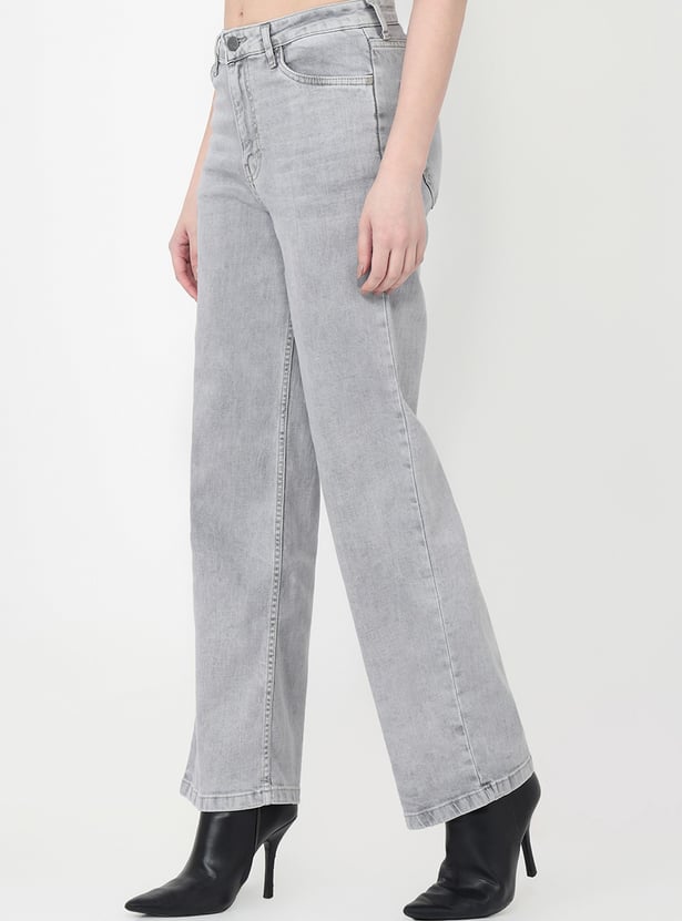 KRAUS Acidwashed Wide Leg Jeans