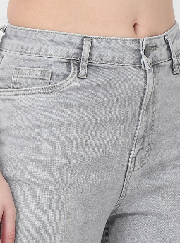 KRAUS Acidwashed Wide Leg Jeans