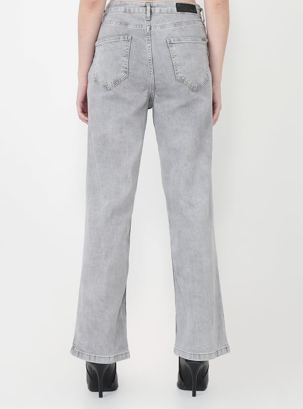 KRAUS Acidwashed Wide Leg Jeans