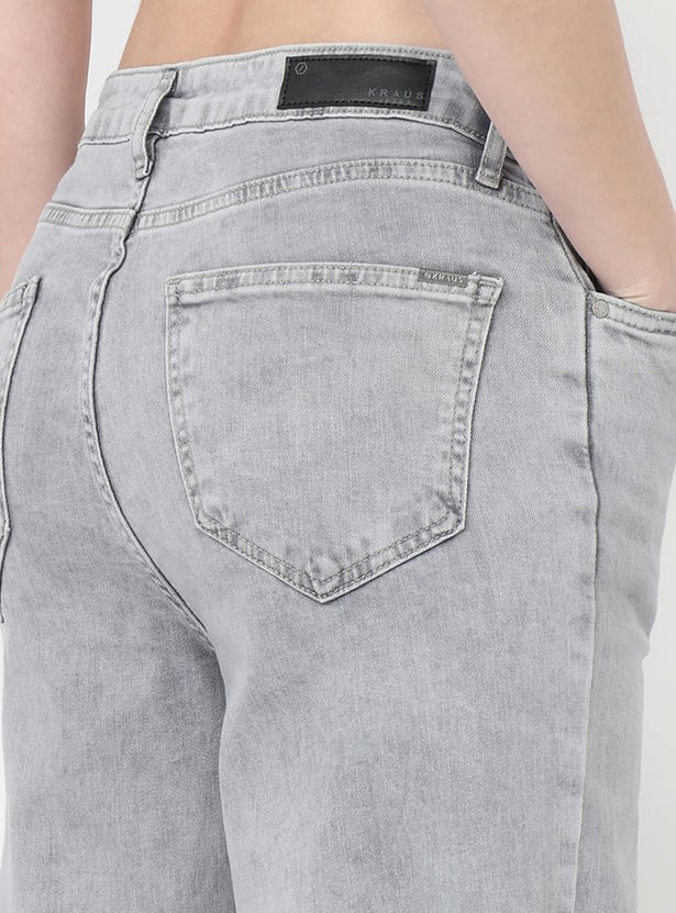 KRAUS Acidwashed Wide Leg Jeans