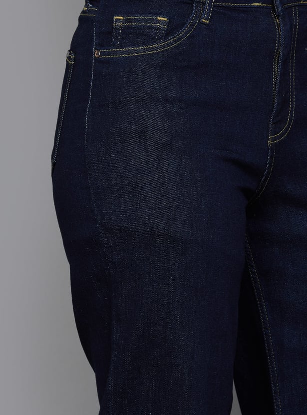 KRAUS Washed High Rise Wide Leg Jeans